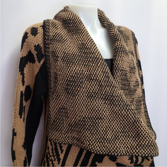 Calvin Klein Sweater Duster Cardigan Zebra Leopard - Picture 10 of 14